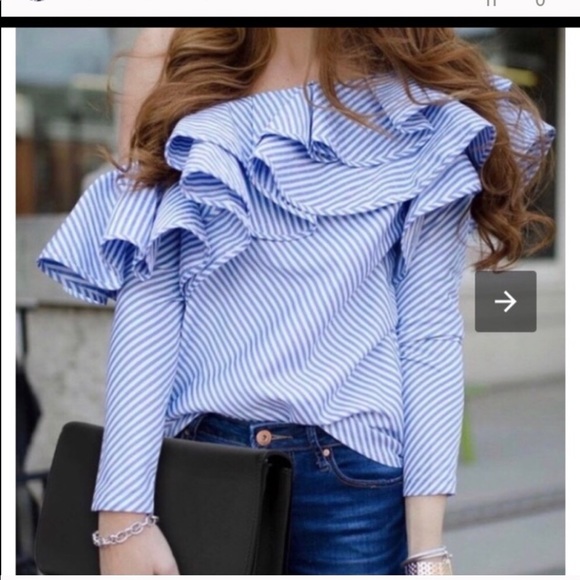 One Shoulder Ruffle Top - Picture 2 of 3